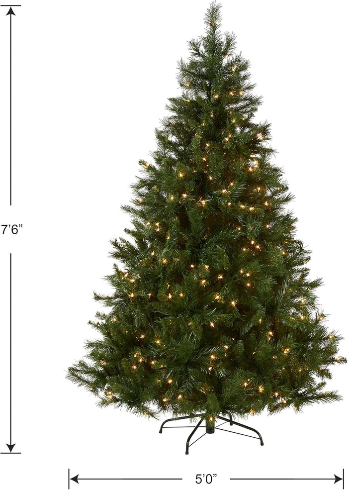 National Tree Company Pre-lit Artificial Christmas Tree | Includes Pre-strung White Lights and Stand | Winchester Pine - 7.5 ft