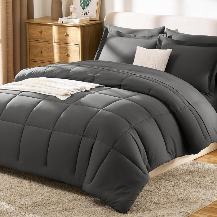 CozyLux Sage Green Full Size Comforter Sets with Sheets - 7 Pieces Bed in a Bag, Full Size Bed Set Bedding Sets for All Season with Comforter, Flat Sheet, Fitted Sheet, Pillowcases & Pillow Shams