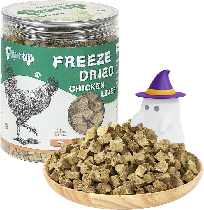PAWUP Freeze Dried Chicken Heart Pet Treats, High Protein Freeze-Dried Pet Food for Dogs, Cats, Fresh Ingredient, 3.2 oz, Rawhide Free, Gluten&Grain Free