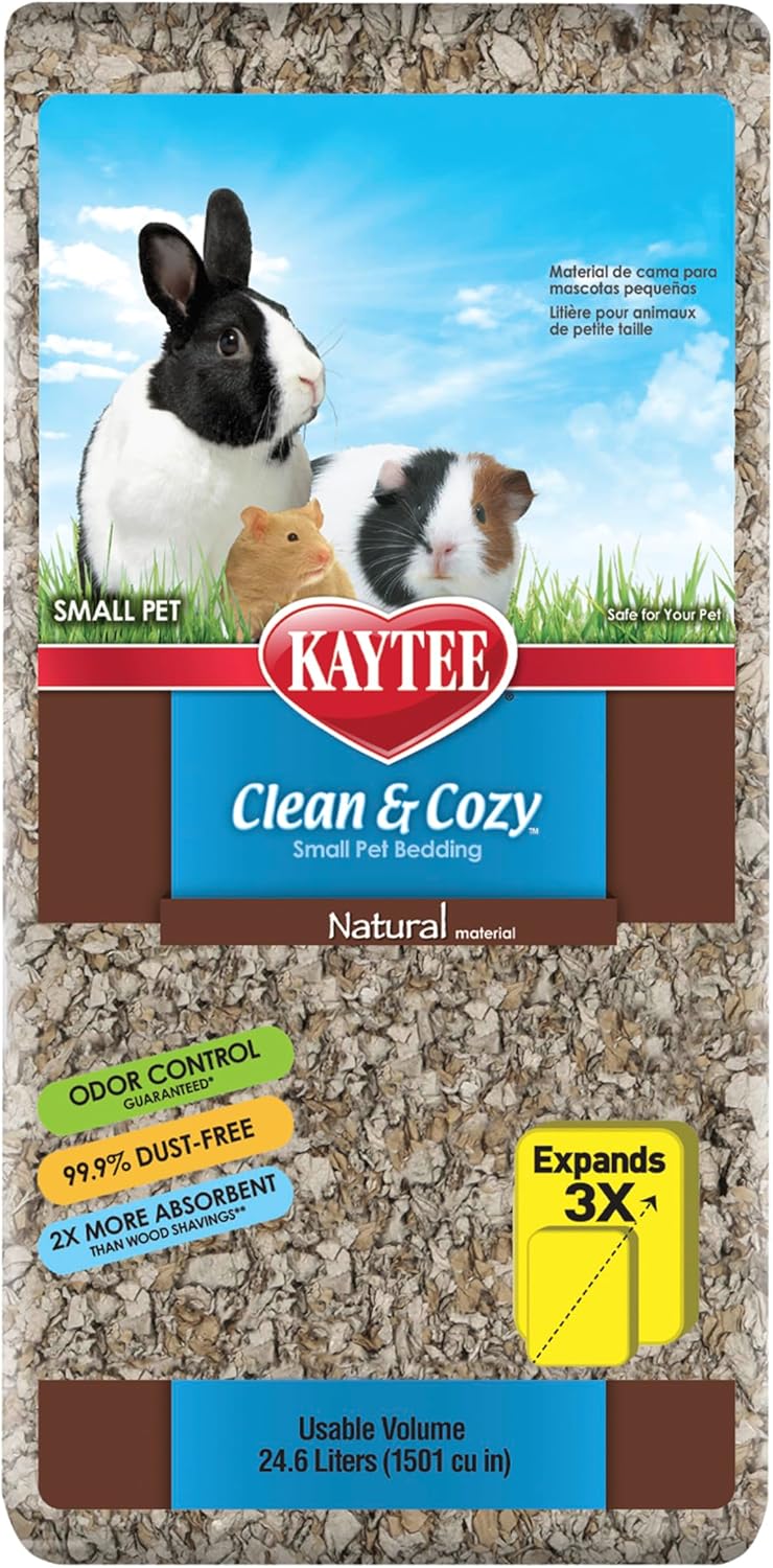 Kaytee Clean & Cozy Natural Paper Bedding, Made for Small Animals, 72 Liters