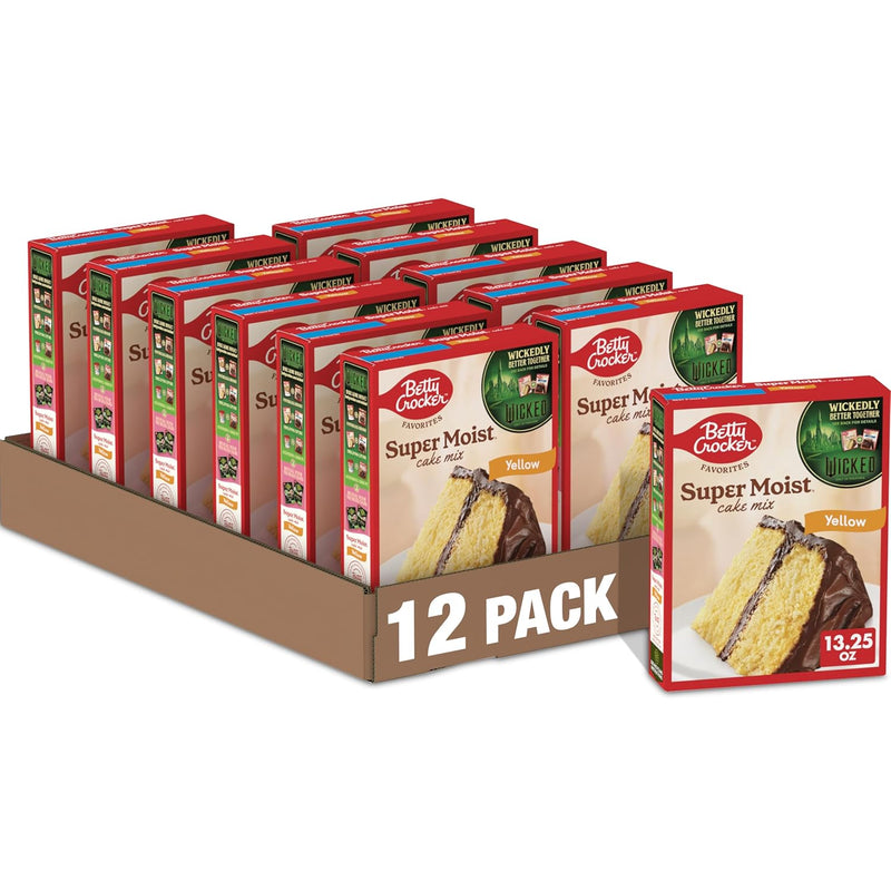 Betty Crocker Favorites Super Moist Butter Recipe Yellow Cake Mix, Holiday Baking, 13.25 oz (Pack of 12)