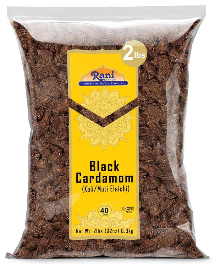 Rani Black Cardamom Pods (Kali Elachi) Whole Indian Spice 14oz (400g) ~ All Natural | Vegan | Gluten Friendly | NON-GMO | Kosher | Indian Origin | Smokey, Tsaoko, Cao Guo, Bach Dan Khau, Badi