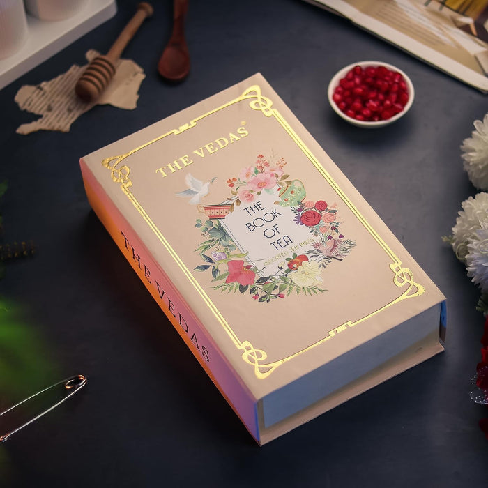 The Vedas Book of Tea Collection | Assorted Tea Bags | Mother's Day Gift Set | 12 Exotic Herbal Blends | 4 Units Each, Total 48 | Best for Corporate Gifting | Gift Hamper