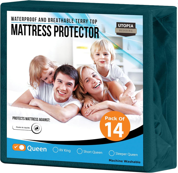 Utopia Bedding Waterproof Mattress Protector Twin Size, Premium Terry Mattress Cover 200 GSM, Breathable, Fitted Style with Stretchable Pockets (White)