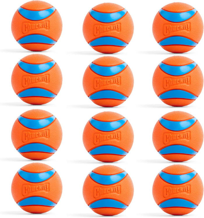 Chuckit! Ultra Ball Dog Toy - Medium Bouncy Fetch Balls For Dogs 20-60 lbs - Made from Durable Rubber - Floating Water Pet Toys - Size Medium - 2.5-inch Diameter - Pack of 2