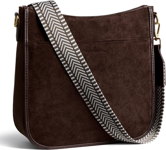 BOSTANTEN Crossbody Bags for Women Trendy Vegan Leather Hobo Purses Shoulder Handbags With Wide Shoulder Strap