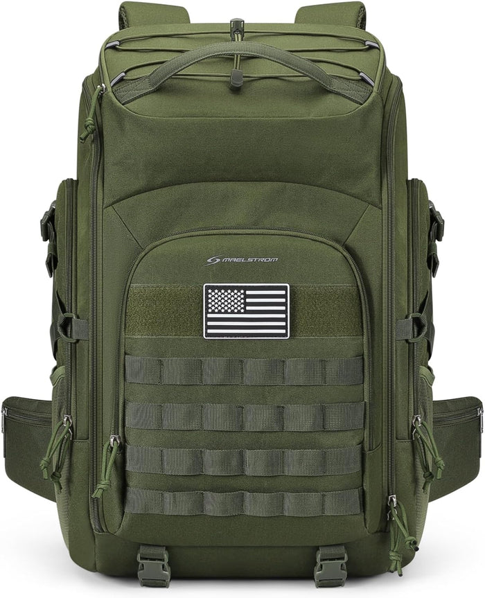 Maelstrom Tactical Backpack for Men, 40L Military Backpack,Water Resistant Assault Pack for Women, 3-Day Bug Out Bag for Hiking, Camping, Gym with Molle System-Khaki