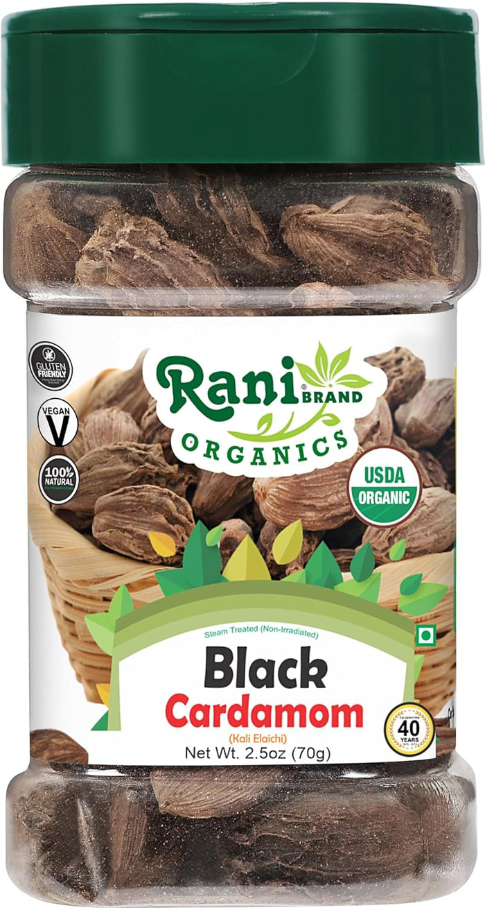 Rani Black Cardamom Pods (Kali Elachi) Whole Indian Spice 14oz (400g) ~ All Natural | Vegan | Gluten Friendly | NON-GMO | Kosher | Indian Origin | Smokey, Tsaoko, Cao Guo, Bach Dan Khau, Badi