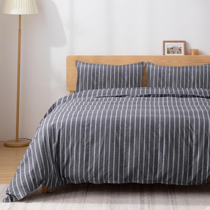 TOCOMOA Tan Gingham Duvet Cover Bedding Set 100% Washed Cotton Like Linen Feel Super Soft Comfy 3 Piece Brown Vintage Plaid Checkered Fall Comforter Cover Set (Queen 90"x90", Comforter Not Included)