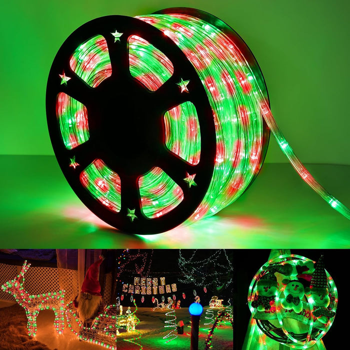 100ft LED Rope Lights Outdoor, 720 LED Connectable and Flexible Tube Lights with 8 Modes, Waterproof LED Rope Lighting for Garden, Patio, Pool, Bedroom, Party, Indoor Outdoor Decoration (White)