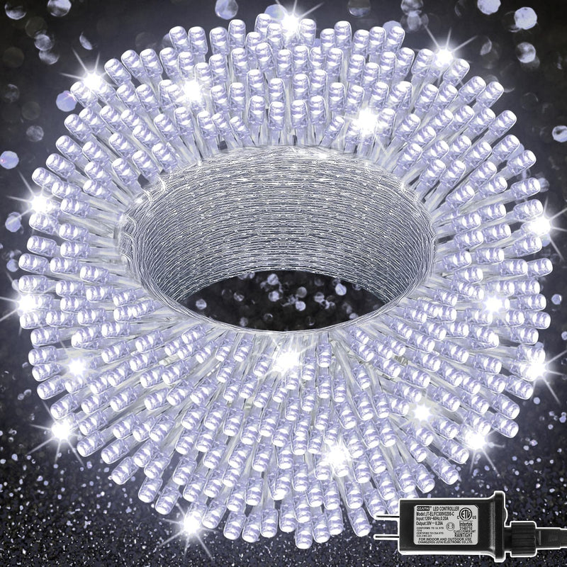 300 LED Halloween String Lights, 98.5FT with 8 Modes, Waterproof, Plug in for Indoor/Outdoor Party Decorations (Purple & Orange)