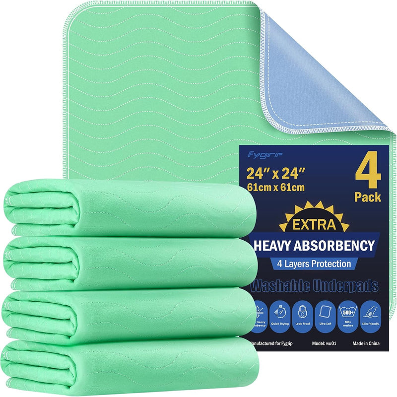 6 Pack 36” x 36” Extra Heavy Absorbency Washable Underpads, Waterproof Quick Drying Nursing Pads Incontinence Bed Pads, Reusable Washable Pee Pads for Dogs, Diaper Changing & Adults