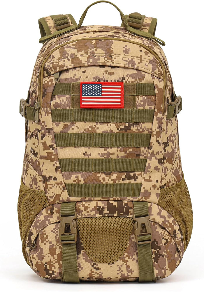 Camo Backpack,Military Tactical Backpack for Men with Flag Patch,30L School Backpack for Outdoor