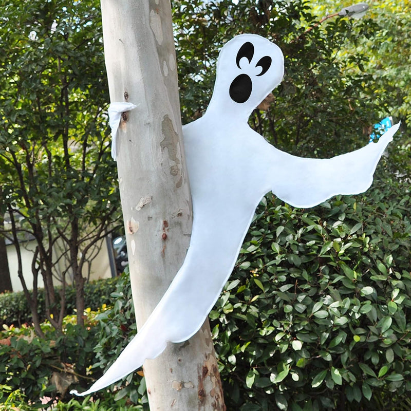 JOYIN 53” Halloween Bendable Tree Wrap Ghost Decoration for Halloween Outdoor, Lawn, Tree, Pillar Decorations, Ghost Party Supplies