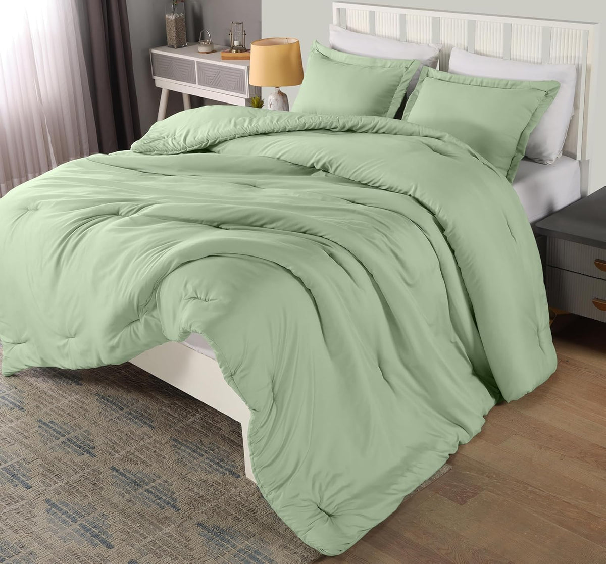 Utopia Bedding Queen Comforter Set Grey, Comforters Queen Size 3 Pieces Bedding Comforters Sets, Down Alternative Soft Bed Set, 1 Comforter (88 x 88 inches) 2 Pillow Shams (20 x 26 inches)