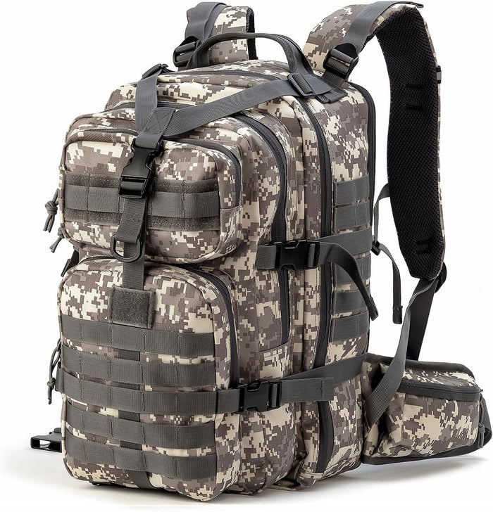 Outdoor Tactical Backpack Military for Men - Army Style MOLLE Survival Rucksack - 3 Day Assault Pack for Travel Hiking Hunting Camping Gym Camouflage Tan