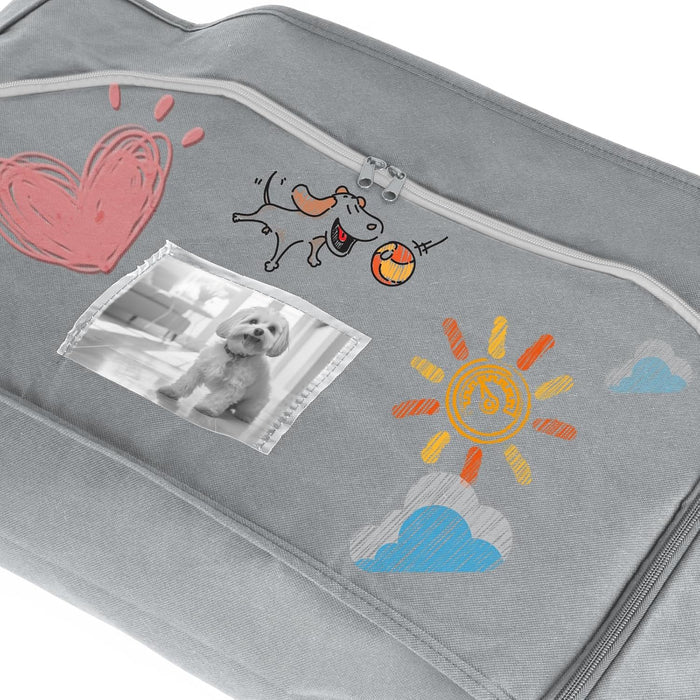 Pet Burial Bag for Dogs, Cats, Small Pets Under 20lb - Pet Caskets or Burial Boxes Alternative, Eco-Conscious Pet Body Bag with Handle & Custom Memorial Surface (Gray, S)