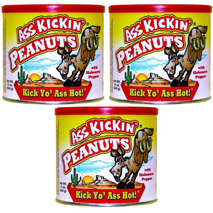 ASS KICKIN’ Spicy Peanuts - Hot Peanuts Spicy - 12oz - Nuts Flavoured with Pickle - Ultimate Gourmet Gift - Try if you dare!