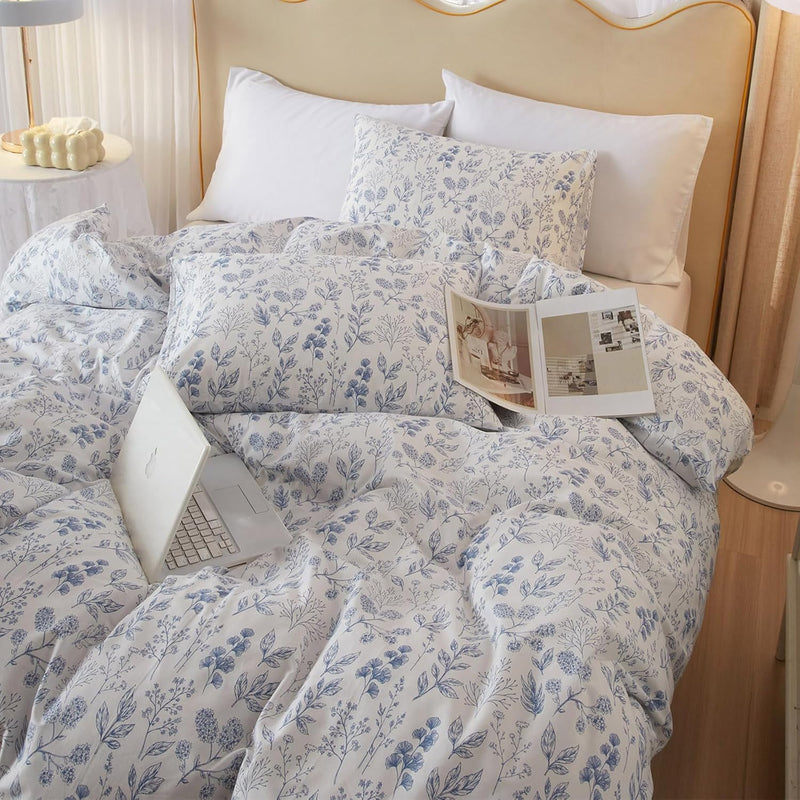 HighBuy Boho Comforter Twin XL Size Pink Floral Rabbit Bedding Comforter Sets 3 Piece French Country Style Cozy Fluffy Comforters for Teen Girls Kids,Cute Flower Bedding Collection for All Season