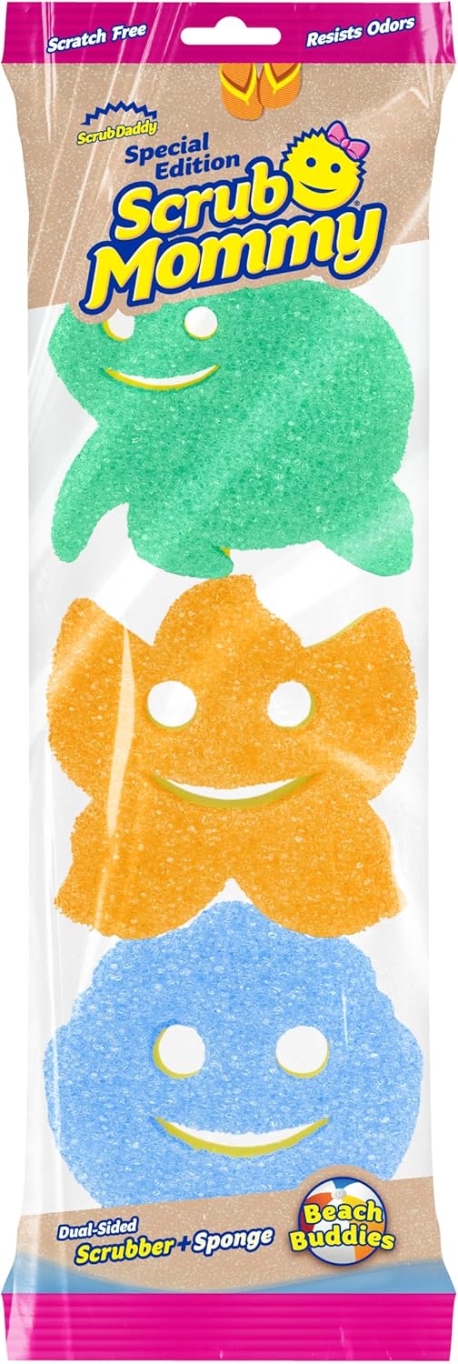 Scrub Daddy Color Sponges - Scratch-Free Multipurpose Dish Sponges for Kitchen, Bathroom & Household Cleaning - Made with BPA-Free Polymer Foam (3 Count)