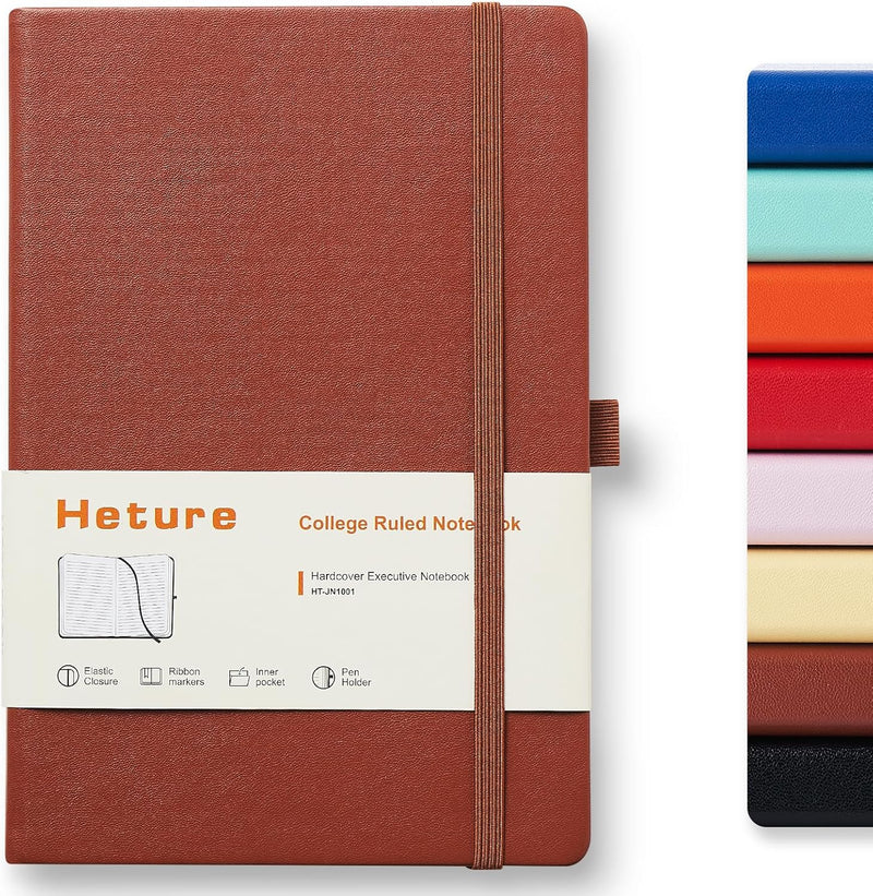 8 Pack Lined Journal Notebooks,A5 Hardcover Notebooks, 5.5 x 8.3 inch, 100GSM, 160 Pages, Classic College Ruled Notebooks for Writing/Work/Travel/College (Black)