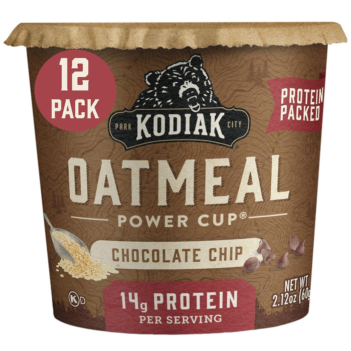 Kodiak Cakes Instant Protein Maple & Brown Sugar Oatmeal in a Cup, 2.12oz (Pack of 12)