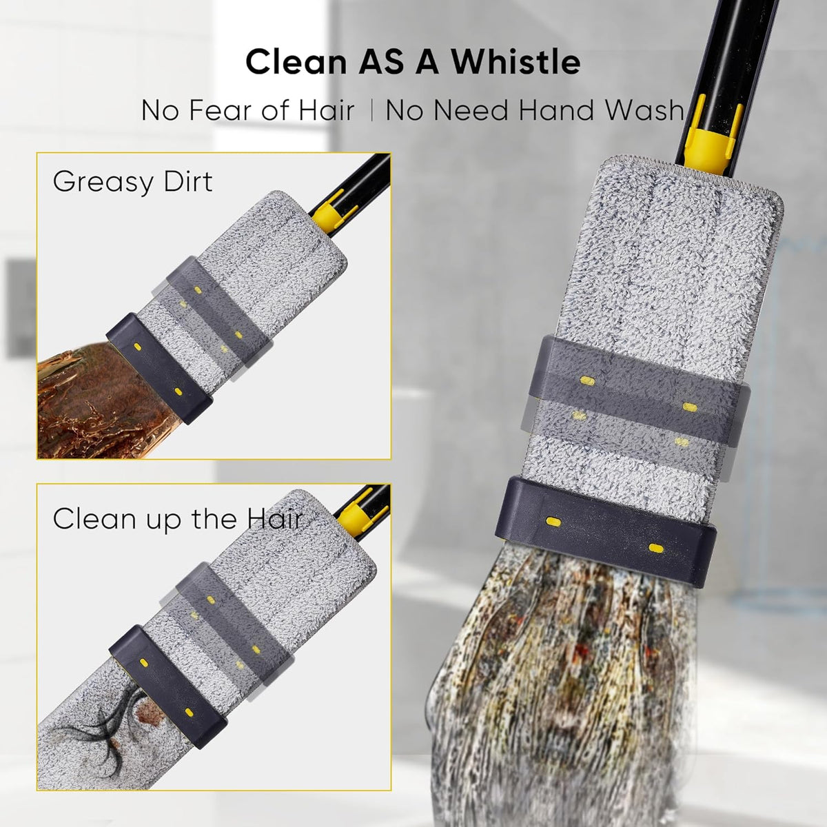 MinuteToCleanIt Flat Mop for Floor Cleaning with Built in Spray | Floor Cleaner Magic Mop for Glass, Wall, Tile and Home | Wet & Dry Use | 360° Rotation | 2 Microfiber Refill Pads | 34 Cm Head, Blue