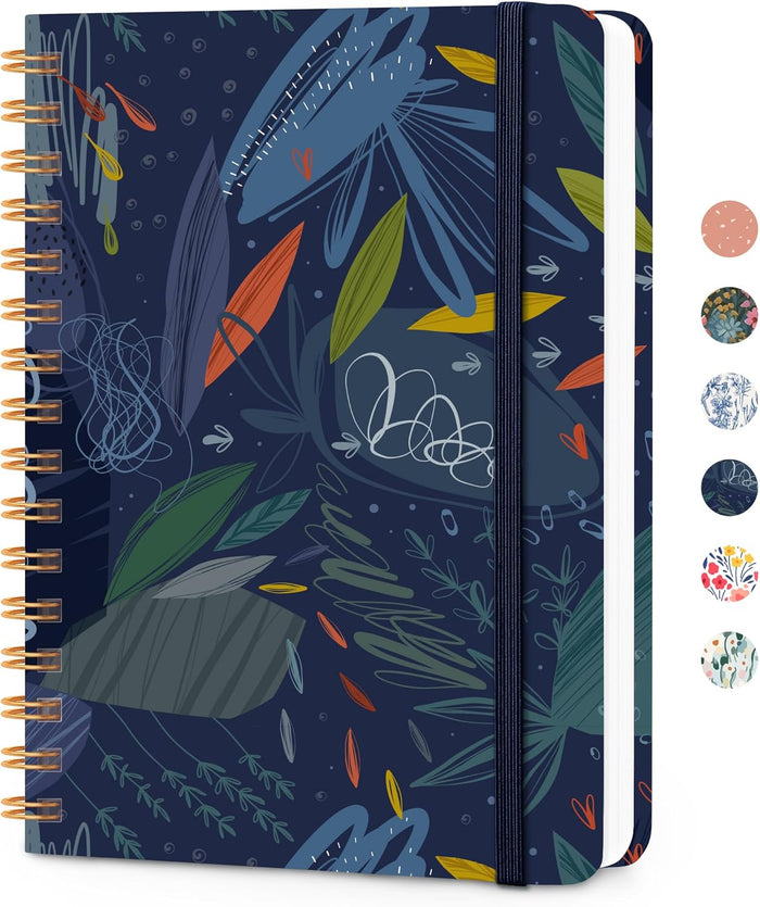 Lined Spiral Journal Notebook, A5 College Ruled Notebook for Journaling, Note-Taking, and Daily Planning, Durable Hardcover with an Elegant Design, Purple