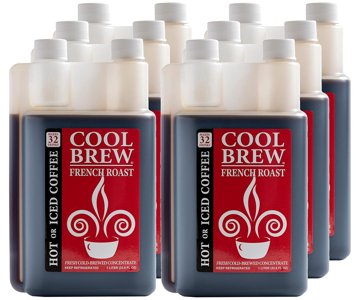 CoolBrew Hazelnut 6 Pack - 16 DRINKS PER BOTTLE - Fresh Cold Brew Liquid Concentrate - For Iced or Hot Coffee, Unsweetened, No Preservatives