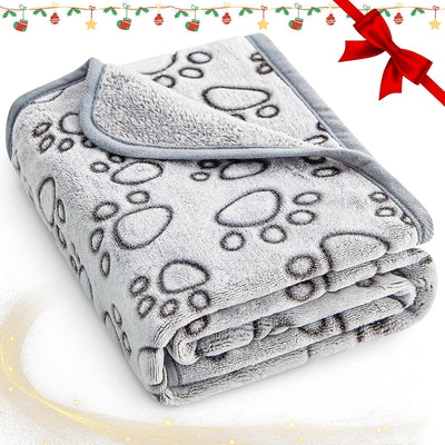 Stuffed® Premium Soft Dog Blanket Washable, 40"x32" Cat Blanket for Indoor Cats Large Medium Small Dog Puppy Essentials (Grey)