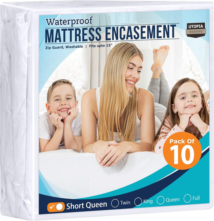Utopia Bedding Zippered Mattress Encasement Queen, 100% Waterproof Bed Bug and Dust Mite Proof Mattress Protector, Absorbent Six-Sided Mattress Cover