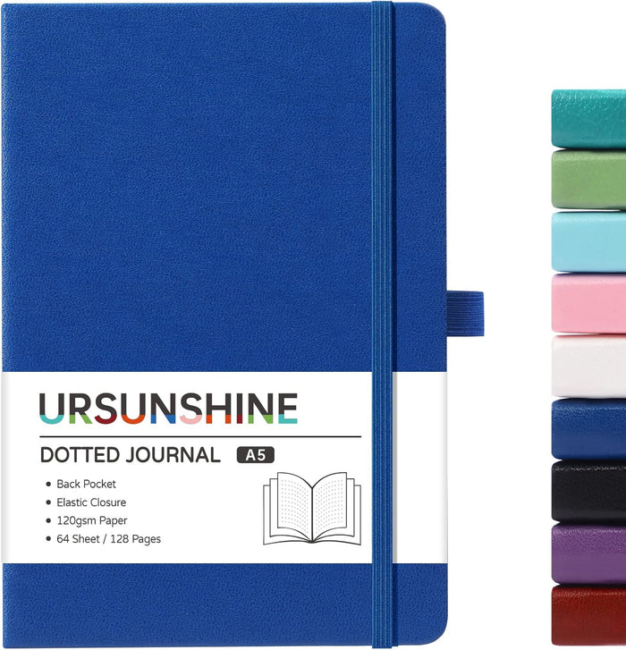 Ruled Notebook/Journal - Classic Lined Journal/Notebook, 5.3" x 8.26", Hardcover with Thick Paper, Banded + Pen Holder +Inner Pocket - Black