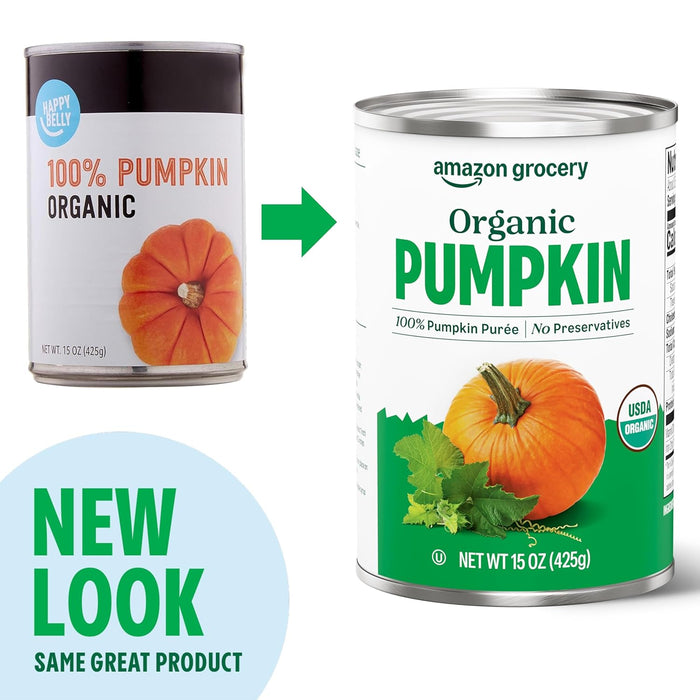 Amazon Grocery, Organic Pumpkin, 15 Oz (Previously Happy Belly, Packaging May Vary)