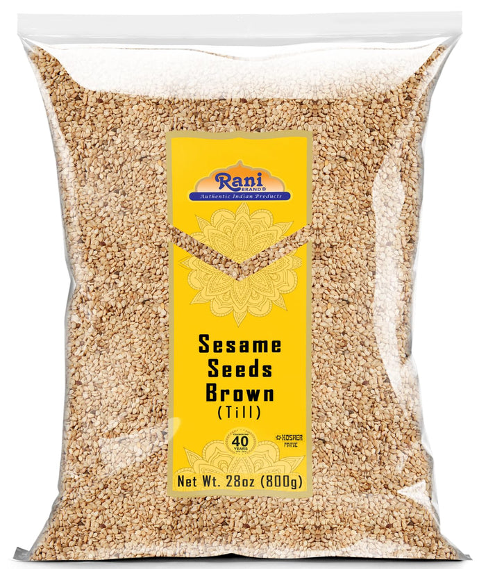 Rani Sesame Seeds Whole Brown, Raw (Till) 14oz (400gm) ~ All Natural | Gluten Friendly | NON-GMO | Kosher | Vegan | Indian Origin