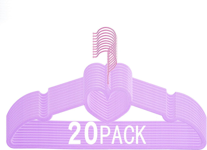 Velvet Hangers 20 Pack, 16" Non Slip Adult Hangers, Slim Clothes Hanger with 360 Degree Swivel Hook - Durable & Cute for Coats, Shirts, Dress (Pink)