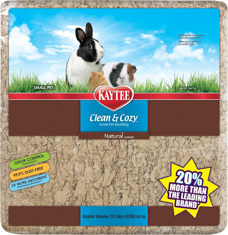 Kaytee Clean & Cozy Natural Paper Bedding, Made for Small Animals, 49.2 Liters