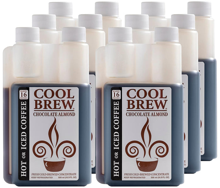 CoolBrew Hazelnut 6 Pack - 16 DRINKS PER BOTTLE - Fresh Cold Brew Liquid Concentrate - For Iced or Hot Coffee, Unsweetened, No Preservatives