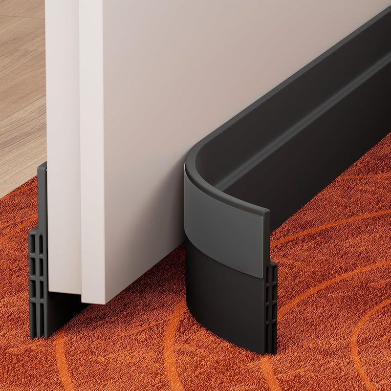 GroTheory 2 Pack Door Draft Stopper, Under Door Draft Blocker, Soundproof Door Sweep Weather Stripping for Doors, 39" L x 2" W Brown, Home Improvement for New Home