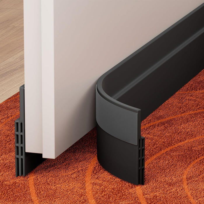 GroTheory 2 Pack Door Draft Stopper, Under Door Draft Blocker, Soundproof Door Sweep Weather Stripping for Doors, 39" L x 2" W Brown, Home Improvement for New Home