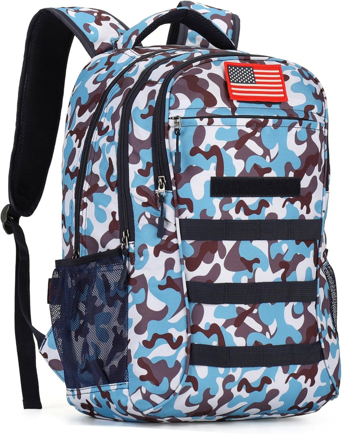 4land Camo Backpack for Boys,Army Boys Backpacks for Elementary Middle School Military,Camouflage Bookbag 40L