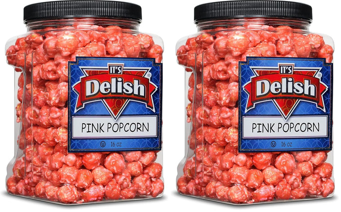 Gourmet Purple Grape Flavored Popcorn by It's Delish, 16 Oz Jumbo Container | Bulk Air Popped Pop Corn Snack - Fruity Purple Themed Candy Confetti – Gluten Free, Vegan, Kosher, 1 Count