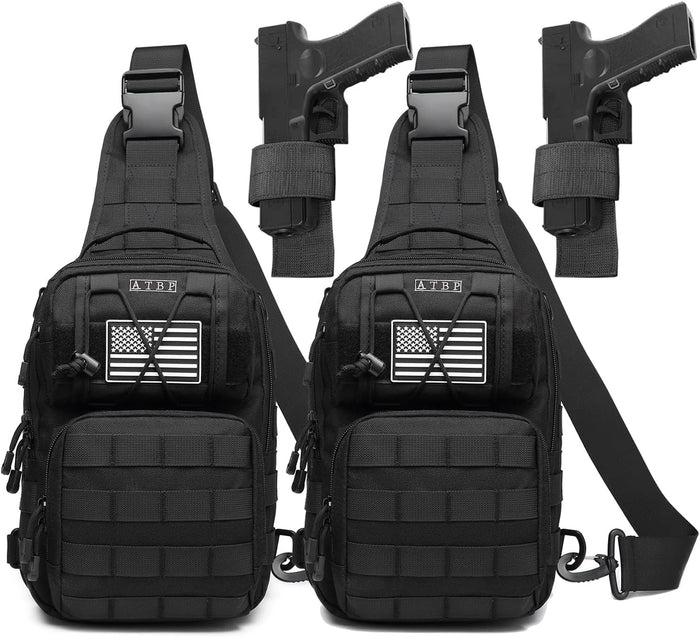 ATBP Tactical Sling Backpack Bag Pack for Men Military One Strap Shoulder Backpack Crossbody Bag With Holster 10 Liters