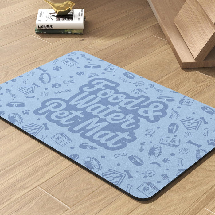 Pet Feeding Mat-Absorbent Dog Mat for Food and Water Bowl-No Stains Quick Dry Dispenser Mat-Dog Accessories Pet Supplies-Water Bowl for Messy Drinkers（Darkgrey,12"x19"