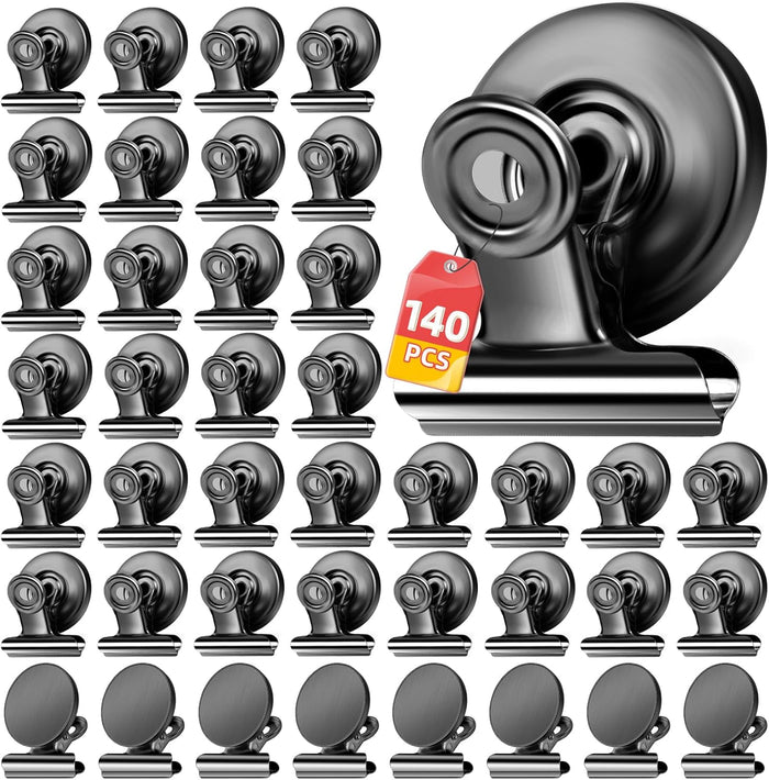 VNDUEEY 20 Pack Fridge Magnets Refrigerator Magnets Strong Magnetic Clips, Magnet Clips Heavy Duty, Whiteboard Magnet Magnetic Paper Clips for Home, School, Office, Teaching, Locker (Silver)