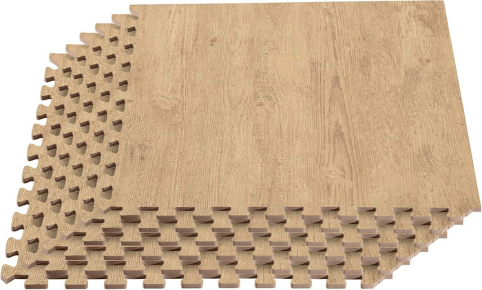 Forest Floor Farmhouse 3/8 Inch Thick Foam Tiles Wood Grain Foam Floor Mats