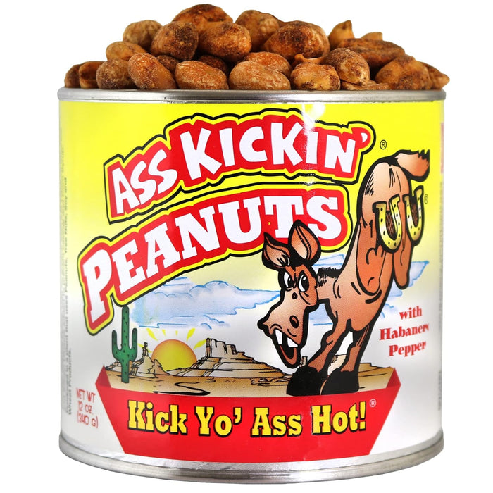 ASS KICKIN’ Spicy Peanuts - Hot Peanuts Spicy - 12oz - Nuts Flavoured with Pickle - Ultimate Gourmet Gift - Try if you dare!