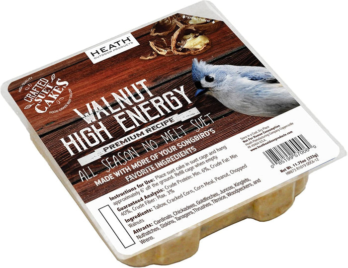 Heath Outdoor Products DDC7-12, Premium Crafted Suet Cakes, Pumpkin Treat, 11.75 Oz., 12 Pack, Natural
