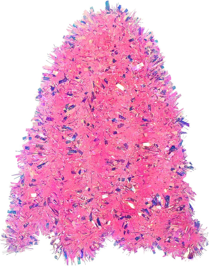20ft/6m Christmas Tinsel Garland Iridescent Metallic Hanging Garland for Christmas Tree Fireplace Mantle Home Decoration