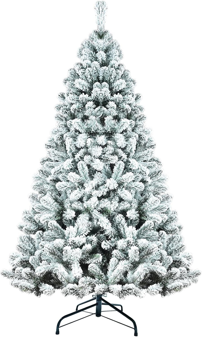 Kadunmina 9ft Artificial White Christmas Tree,Premium Unlit Xmas Tree with 1910 Branch Tips,Fake Spruce Full Hinges Trees for Home,Office,Metal Base