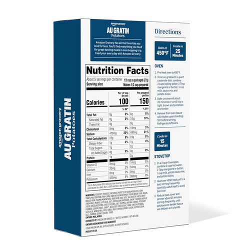 Amazon Grocery, Au Gratin Potatoes, 4.7 Oz (Previously Amazon Fresh, Packaging May Vary)